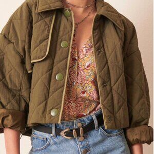 ba&sh Widy Blouson Jacket in Olive Nylon NEW w/o tags